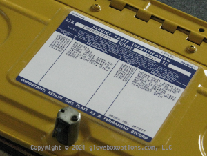 gloveboxoptions quality made reproduction service parts identfication spid label sample
