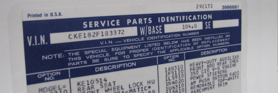 gloveboxoptions custom impact printer printed general motors gm spid service parts identification label