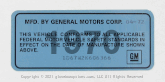 Animated .gif of 1970 through 1998 GM Blue White Door Certification images