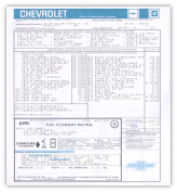 gm general motors car window sticker chevrolet 1984 gm part number 22519573 camaro corvette impact printer printed filled in reproduction v=jimosborn thumb product image