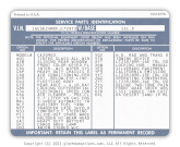gm general motors pickup spid service parts identification label 1985 1986 chevrolet gmc gm part number 15516776 impact printer printed filled in v=gloveboxoptions thumb product image