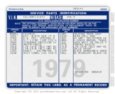 picture photo gm general motors pickup spid service parts identification label 1979 1980 1981 1982 1983 chevrolet gmc gm part number 342933impact printer printed