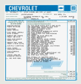 picture photo gm general motors car window sticker chevrolet 1977 gm part number 360235 impact printer printed reproduction